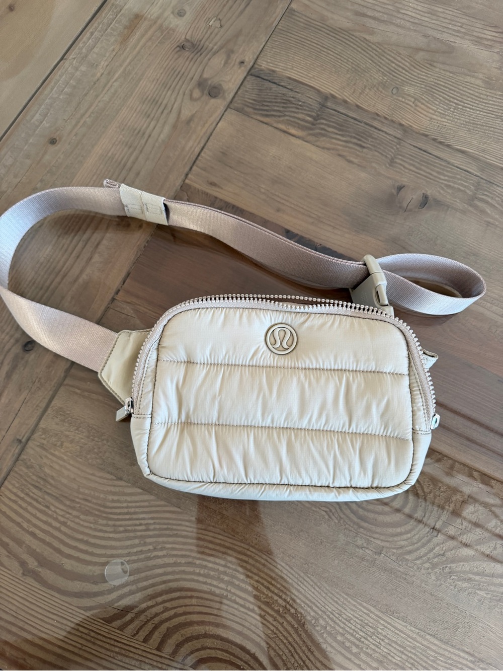 lululemon athletica Light Cream Quilted Crossbody Belt Bag